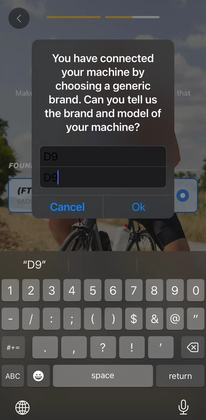 Kinomap equipment naming form