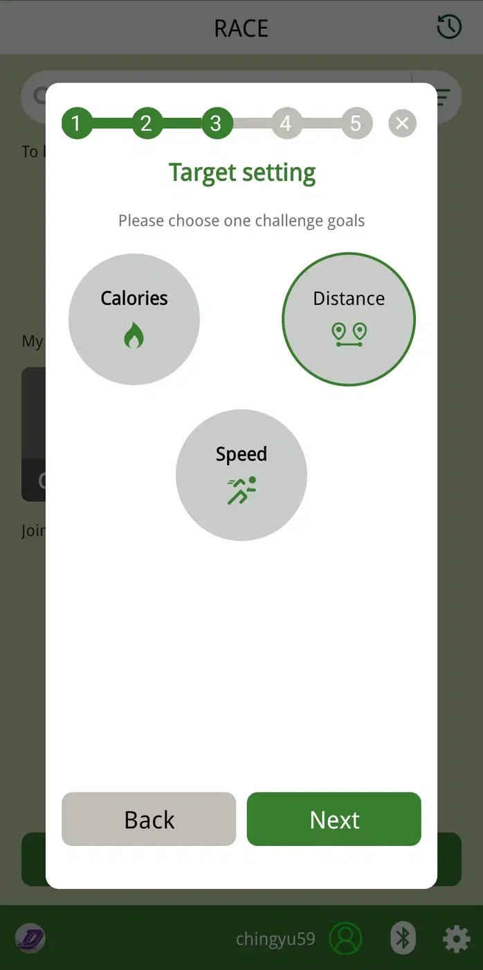 D-Fit challenge goal selection
