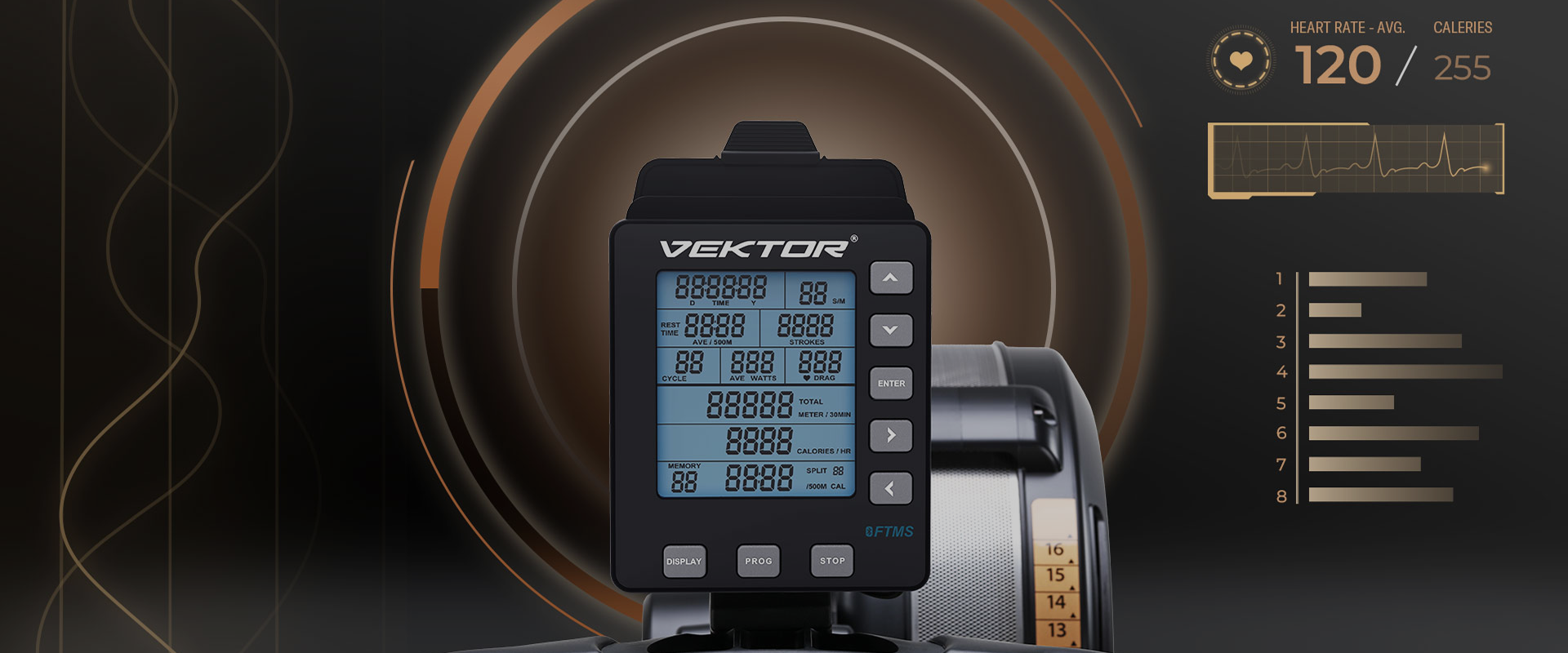 LCD Console D3 Rower