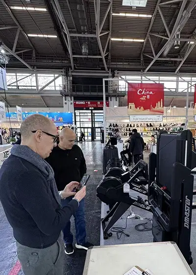 Treadmill demo area at ISPO 2025