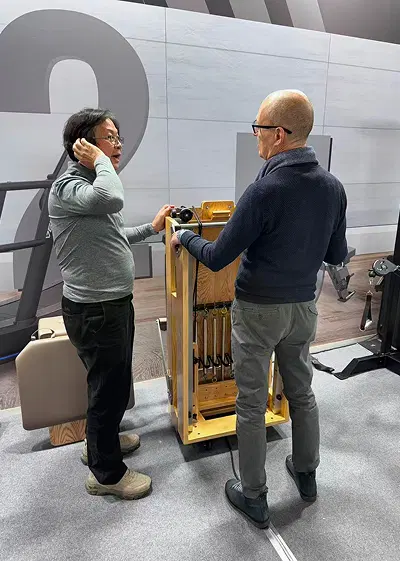 Pilates reformer showcase at ISPO 2025