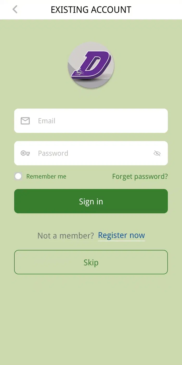 D-Fit login screen